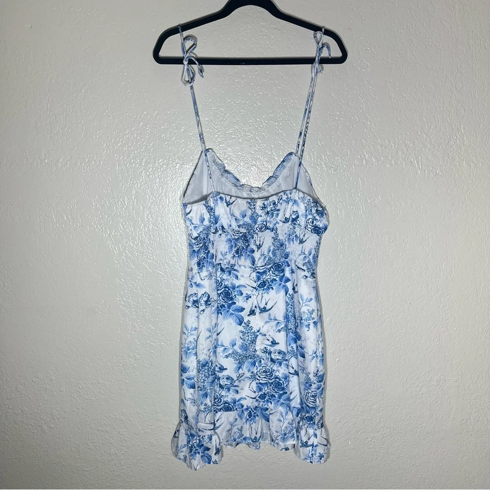 RIHOAS Blue Floral Tie Strap Dress Sz M NWT - Picture 2 of 6